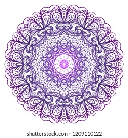 Ornamental circle pattern. Hand draw Mandala. Vintage decorative elements. vector illustration. Anti-stress therapy pattern