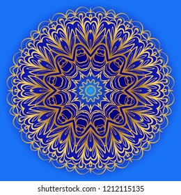Ornamental circle pattern. Hand draw Mandala. Vintage decorative elements. vector illustration. Anti-stress therapy pattern