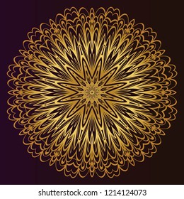 Ornamental circle pattern. Hand draw Mandala. Vintage decorative elements. vector illustration. Anti-stress therapy pattern