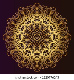 Ornamental circle pattern. Hand draw Mandala. Vintage decorative elements. vector illustration. Anti-stress therapy pattern