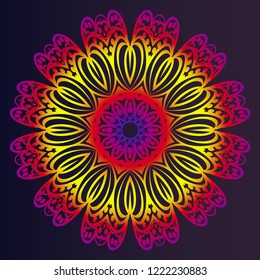 Ornamental circle pattern. Hand draw Mandala. Vintage decorative elements. vector illustration. Anti-stress therapy pattern