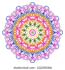 Ornamental circle pattern. Hand draw Mandala. Vintage decorative elements. vector illustration. Anti-stress therapy pattern