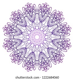 Ornamental circle pattern. Hand draw Mandala. Vintage decorative elements. vector illustration. Anti-stress therapy pattern