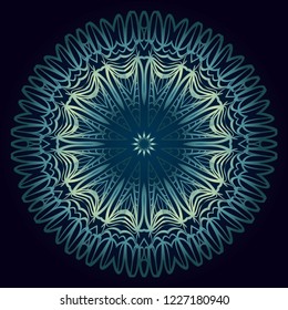 Ornamental circle pattern. Hand draw Mandala. Vintage decorative elements. vector illustration. Anti-stress therapy pattern