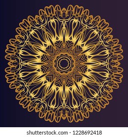 Ornamental circle pattern. Hand draw Mandala. Vintage decorative elements. vector illustration. Anti-stress therapy pattern