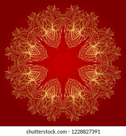 Ornamental circle pattern. Hand draw Mandala. Vintage decorative elements. vector illustration. Anti-stress therapy pattern