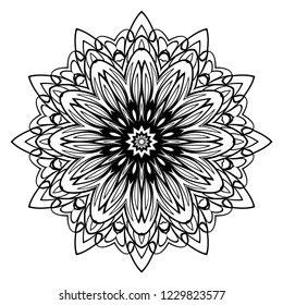 Ornamental circle pattern. Hand draw Mandala. Vintage decorative elements. vector illustration. Anti-stress therapy pattern