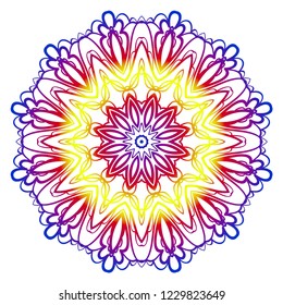 Ornamental circle pattern. Hand draw Mandala. Vintage decorative elements. vector illustration. Anti-stress therapy pattern