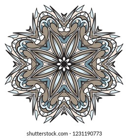 Ornamental circle pattern. Hand draw Mandala. Vintage decorative elements. vector illustration. Anti-stress therapy pattern
