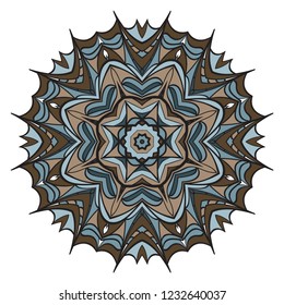Ornamental circle pattern. Hand draw Mandala. Vintage decorative elements. vector illustration. Anti-stress therapy pattern