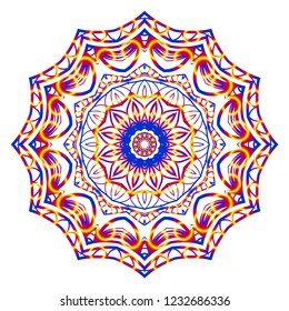 Ornamental circle pattern. Hand draw Mandala. Vintage decorative elements. vector illustration. Anti-stress therapy pattern