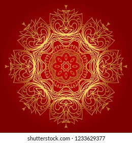 Ornamental circle pattern. Hand draw Mandala. Vintage decorative elements. vector illustration. Anti-stress therapy pattern