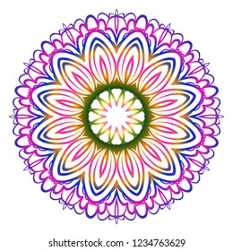 Ornamental circle pattern. Hand draw Mandala. Vintage decorative elements. vector illustration. Anti-stress therapy pattern