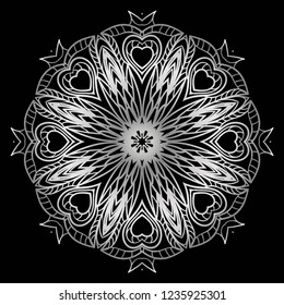 Ornamental circle pattern. Hand draw Mandala. Vintage decorative elements. vector illustration. Anti-stress therapy pattern
