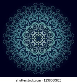 Ornamental circle pattern. Hand draw Mandala. Vintage decorative elements. vector illustration. Anti-stress therapy pattern