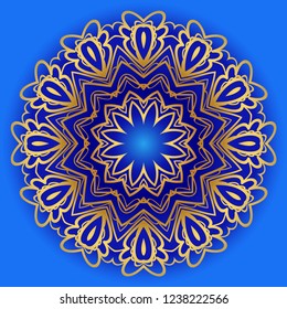 Ornamental circle pattern. Hand draw Mandala. Vintage decorative elements. vector illustration. Anti-stress therapy pattern