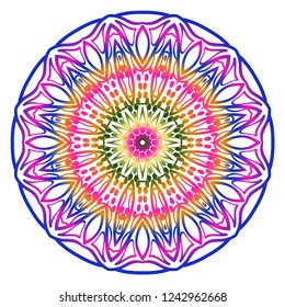 Ornamental circle pattern. Hand draw Mandala. Vintage decorative elements. vector illustration. Anti-stress therapy pattern