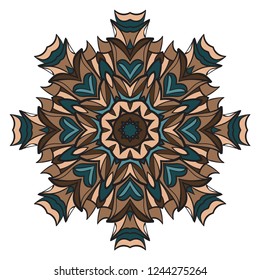 Ornamental circle pattern. Hand draw Mandala. Vintage decorative elements. vector illustration. Anti-stress therapy pattern