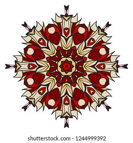 Ornamental circle pattern. Hand draw Mandala. Vintage decorative elements. vector illustration. Anti-stress therapy pattern