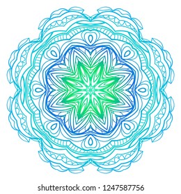 Ornamental circle pattern. Hand draw Mandala. Vintage decorative elements. vector illustration. Anti-stress therapy pattern.