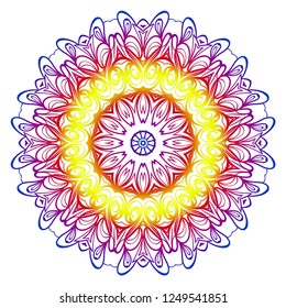 Ornamental circle pattern. Hand draw Mandala. Vintage decorative elements. vector illustration. Anti-stress therapy pattern