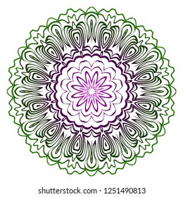 Ornamental circle pattern. Hand draw Mandala. Vintage decorative elements. vector illustration. Anti-stress therapy pattern.