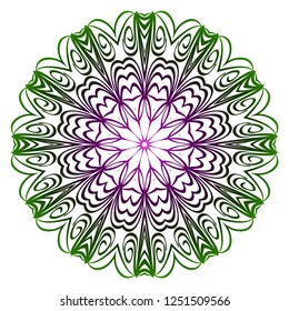 Ornamental circle pattern. Hand draw Mandala. Vintage decorative elements. vector illustration. Anti-stress therapy pattern.
