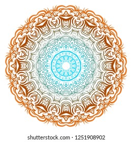Ornamental circle pattern. Hand draw Mandala. Vintage decorative elements. vector illustration. Anti-stress therapy pattern.