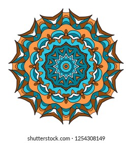 Ornamental circle pattern. Hand draw Mandala. Vintage decorative elements. vector illustration. Anti-stress therapy pattern.