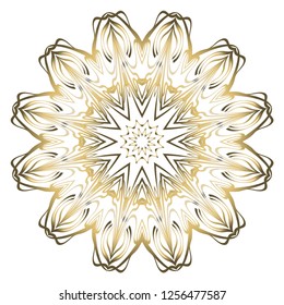 Ornamental circle pattern. Hand draw Mandala. Vintage decorative elements. vector illustration. Anti-stress therapy pattern