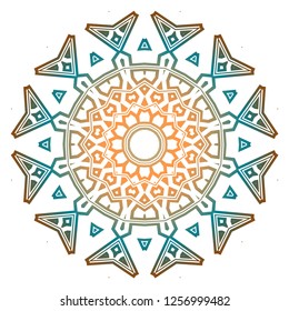 Ornamental circle pattern. Hand draw Mandala. Vintage decorative elements. vector illustration. Anti-stress therapy pattern.