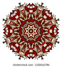 Ornamental circle pattern. Hand draw Mandala. Vintage decorative elements. vector illustration. Anti-stress therapy pattern