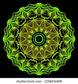 Ornamental circle pattern. Hand draw Mandala. Vintage decorative elements. vector illustration. Anti-stress therapy pattern.