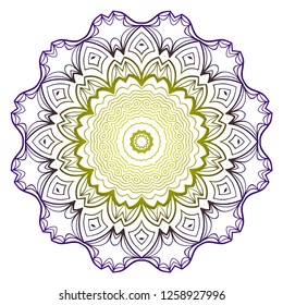 Ornamental circle pattern. Hand draw Mandala. Vintage decorative elements. vector illustration. Anti-stress therapy pattern.