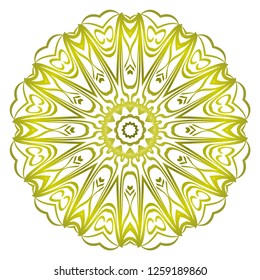 Ornamental circle pattern. Hand draw Mandala. Vintage decorative elements. vector illustration. Anti-stress therapy pattern.