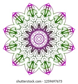 Ornamental circle pattern. Hand draw Mandala. Vintage decorative elements. vector illustration. Anti-stress therapy pattern.