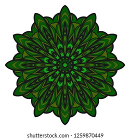 Ornamental circle pattern. Hand draw Mandala. Vintage decorative elements. vector illustration. Anti-stress therapy pattern.