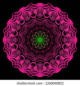 Ornamental circle pattern. Hand draw Mandala. Vintage decorative elements. vector illustration. Anti-stress therapy pattern.