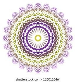 Ornamental circle pattern. Hand draw Mandala. Vintage decorative elements. vector illustration. Anti-stress therapy pattern.
