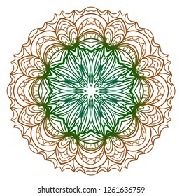 Ornamental circle pattern. Hand draw Mandala. Vintage decorative elements. vector illustration. Anti-stress therapy pattern.
