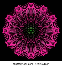 Ornamental circle pattern. Hand draw Mandala. Vintage decorative elements. vector illustration. Anti-stress therapy pattern.