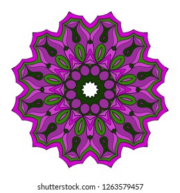 Ornamental circle pattern. Hand draw Mandala. Vintage decorative elements. vector illustration. Anti-stress therapy pattern.