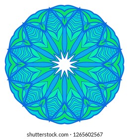 Ornamental circle pattern. Hand draw Mandala. Vintage decorative elements. vector illustration. Anti-stress therapy pattern.