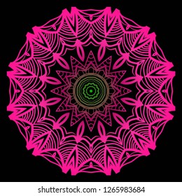 Ornamental circle pattern. Hand draw Mandala. Vintage decorative elements. vector illustration. Anti-stress therapy pattern.