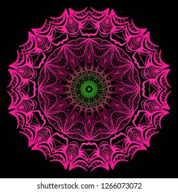 Ornamental circle pattern. Hand draw Mandala. Vintage decorative elements. vector illustration. Anti-stress therapy pattern.