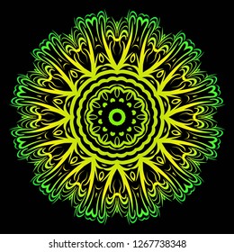 Ornamental circle pattern. Hand draw Mandala. Vintage decorative elements. vector illustration. Anti-stress therapy pattern.