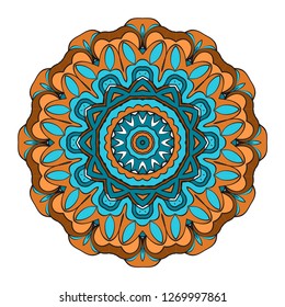Ornamental circle pattern. Hand draw Mandala. Vintage decorative elements. vector illustration. Anti-stress therapy pattern.