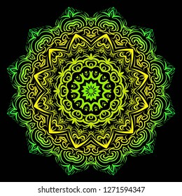Ornamental circle pattern. Hand draw Mandala. Vintage decorative elements. vector illustration. Anti-stress therapy pattern.