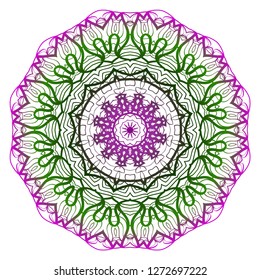 Ornamental circle pattern. Hand draw Mandala. Vintage decorative elements. vector illustration. Anti-stress therapy pattern.