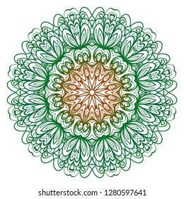 Ornamental circle pattern. Hand draw Mandala. Vintage decorative elements. vector illustration. Anti-stress therapy pattern.